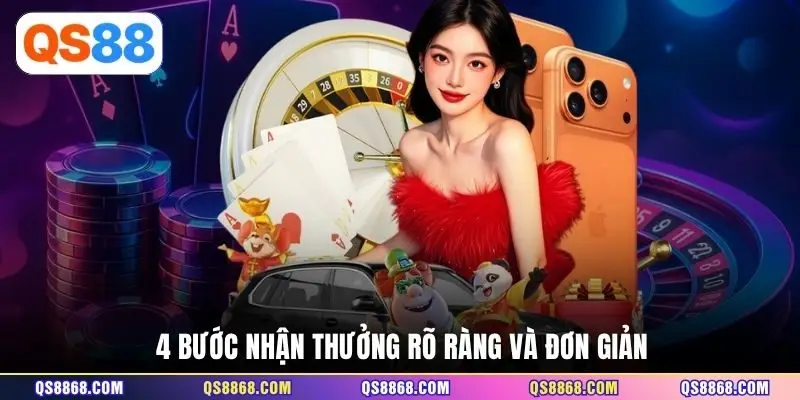 4 bước nhận thưởng rõ ràng và đơn giản 